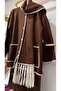 Stripe Detailed Knitwear Double Set (Cardigan & Trousers + Shawl) - 2