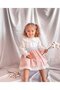 Girl's Cotton Pink Scalloped Vintage Dress - 2