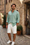 Men's Linen Textured Shirt and Shorts 2-Piece Set - 3