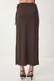 Asymmetrical Viscose Skirt with Tie Detail Lub0339 Brown - 5