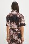 Brown mocha tie dye cropped shirt - 6