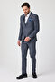 Pladis Men's Light Navy Blue Pointed Collar Polyviscon Fabric Jacket+Pants+Vest Slim Fit Suit - 6