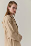 Hooded Buttoned Lace-Up Beige Giy Çık 0019 - 4