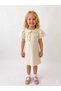 Stone-Embellished Bow Dress for Girls in Combed Cotton Fabric