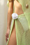 Minori Tied Green Knitwear Pareo Shawl - 7
