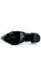 Diana Navy Blue Vegan Mesh Strappy Pointed Toe Thick Heeled Classic Shoes - 6