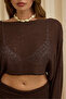 Naval Brown Crop Skirt Knitwear Set - 7