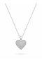 316L Steel Chain Silver Color Zircon Stone Detail Heart Model Women's Necklace