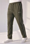 Khaki Double Ribbed Side Pocket Zippered Comfortable Cut Combed Cotton Sweatpants Straight Leg Casual Sports Sweatpants - 5