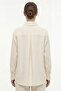 Women's Gia 100% Natural Linen Shirt - Classic Collar Basic Minimalist Design Ecru W207-K0401-01 - 3