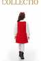 ) Girl's Red Gilet Dress and White Shirt Set - 3