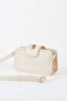 Women's Gonca Cream 3-Compartment Small Size Zipper and Snap Closure Handbag and Shoulder Bag - 5