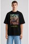 Unisex Oversize Gorillaz Printed Crew Neck Rock Band T-Shirt