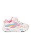 White Powder Mesh Mechanism Lace-Up Girls' Sports Shoes - 2
