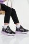 Black Lilac Velcro Mesh Girls' Sports Shoes