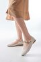 Inf-6363 Beige Towel Patterned Helmet Buckle Casual Shoes