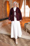 Plum Front Tie Tassel Kimono - 2
