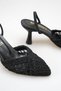 Lace-Up Open Back Women's Pointed Toe Heeled Shoes Heel Height 7 cm It Is Recommended to Go up One Size - 2