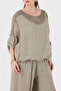 Guipure Detailed Silk Blend Casual Blouse Bluz 690274 - 6