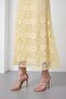Women's Yellow Backless Midi Lace Event Dress - 3