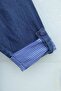 Tencel Denim Dress with Buttoned Collar, Pockets, Folded Sleeves and Garnish - Dark Blue - 6