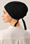 Black Cotton Seamless Combed Cotton Bonnet |   Daily Stylish Hijab Bonnet - 3