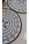 Silver Embroidered Linen Cocktail Presentation Napkins, Pack of 2 |   Authentic Mandala Series Mira - 3