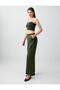 Khaki 100% Linen Regular Waist Woven Trousers