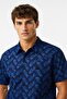 Men's Relaxed Fit Navy Shirt Loose Cut Men's Short Sleeve Shirt Navy Blue