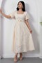 Square Neck Belted Dress Grs3980 - 5