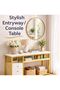 3-Tier Computer Desk with Storage Drawer | Manicure Table Wooden with White Marble Top Finish & Gold Metal Frame – Console Table with Storage Shelves, Makeup Beauty Desk - 5