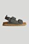 Charcoal Double-Buckle Sandals