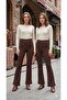 2-Piece Cotton Lycra Fabric Spanish Flare Leggings Trousers - 3
