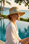 Women's Summer Hat with Scarf Detail - 3