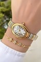 Women's Wristwatch Steel Cord Gold Silver Color Gift Bracelet Hms454C4