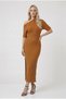 Women's Asymmetrical Collar Slit Knitwear Dress