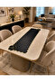 Black Gold Glitter Embroidered Erasable Premium Runner Tablecloth 34X114 - 2