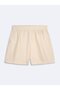 Linen Look Basic Short Cream Shorts - 3