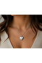 Silver Color Love Patterned Women's Memory Necklace 316L Stainless Steel Openable - 3
