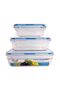 Rectangular Plastic Containers, 400 ml + 760 ml + 1300 ml - 3