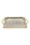 Stainless Steel Rectangular Tray, 42 x 27 cm, Silver/Gold - 2