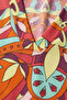 Women's Pink Orange Colorful Patterned Crepe Fabric V-Neck Low Sleeve Relax Fit Blouse - 3