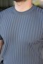 Men's ribbed crew neck short sleeve t-shirt - 3