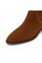 Mona Women's Western Cowboy Heeled Genuine Suede Leather Suede Laser Cut Perforated Boots C322 - 5