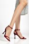Diana Women's Burgundy Satin Blunt Toe Heeled Shoes - 4