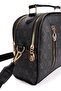 Women's Saffiano Patterned Fabric Double Zipper Detailed Hand and Shoulder Bag with Strap - 4