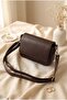 Minimalist Magnetic Flap Strap Crossbody Bag - Dark Brown