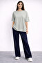 Women's 2-Piece Set Oversized Basic T-Shirt and Wide-Leg Pants Comfortable Casual Style