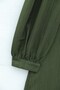 Buttoned V-Neck Jacquard Crinkle Tunic -Khaki - 5