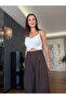 Brown Striped Single Pleat Design Palazzo Trousers - 5